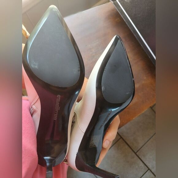 Karl Lagerfeld Paris Chain Ankle Boots NWT size 8 Cream Leather Stiletto Heels - Picture 5 of 6